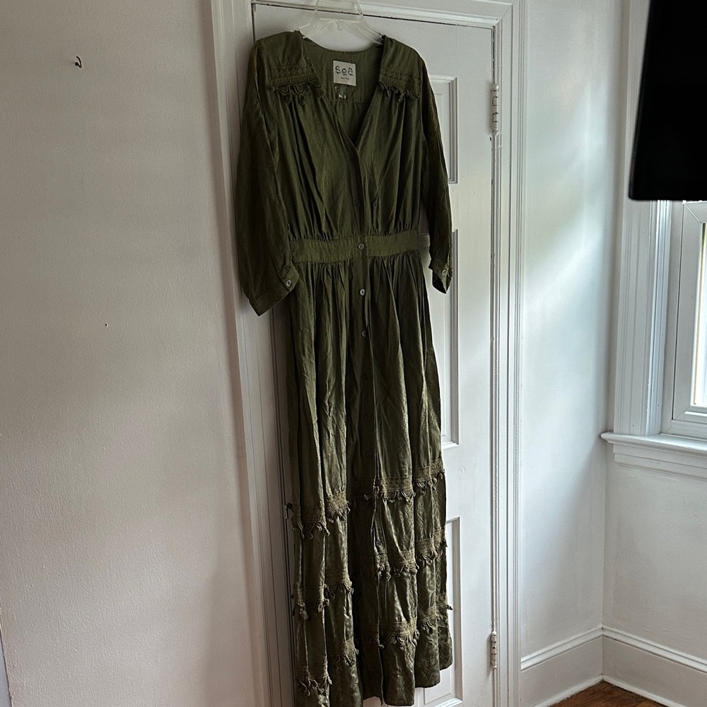 Sea New York Khaki Long Sleeve Dress